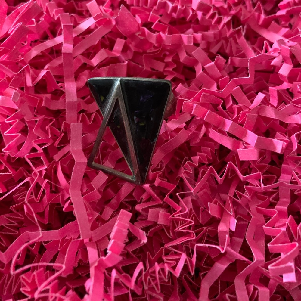 Black and sliver ring